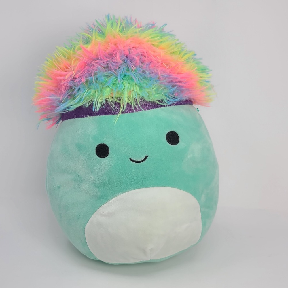 Squishmallows Squish-Doos Arlie Dinosaur 8in Teal Rainbow Hair Plush Toy Good